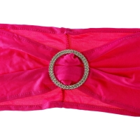 Set de 20 fundite elastice pentru scaun, catarama argintie, 14 x 34 cm, Roz Aprins F-ELASTICA